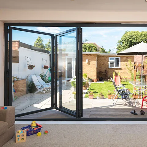 black bi-fold doors
